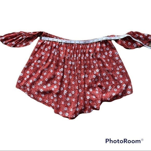 Elodie Off The Shoulder Floral Red Top | L - Picture 3 of 6